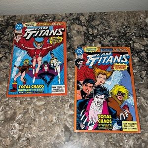 Team Titans Total Chaos Comic Book Set Red Wing Soars in & Night Rider Stalks in